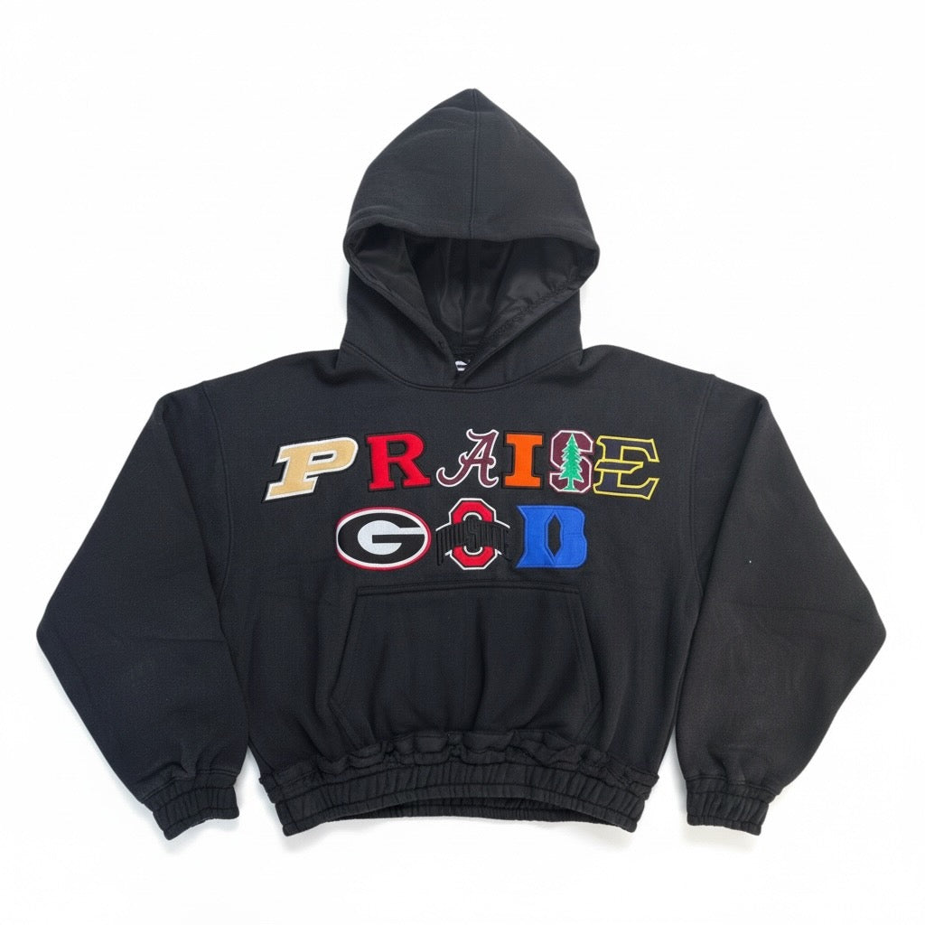 Praise GOD College Hoodie - Black