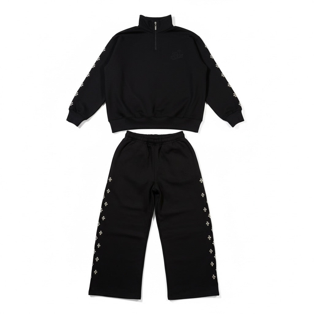 Ephesians 5 Quarter Zip Set Black